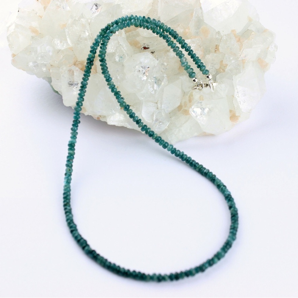 18 Inch Faceted Green Emerald Necklace